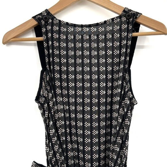 ACE AND JIG GEOMETRIC SLEEVELESS BLACK CROP JUMPSUIT SIZE XS BELTED ROMPER - Picture 4 of 8